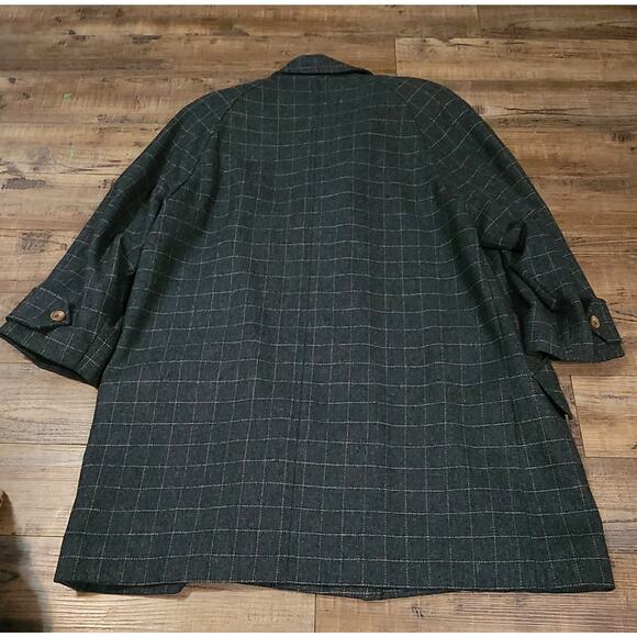 Vintage Ralph Lauren Wool Trench Coat Green Label See Pics Small hole sz 8 - Picture 4 of 8
